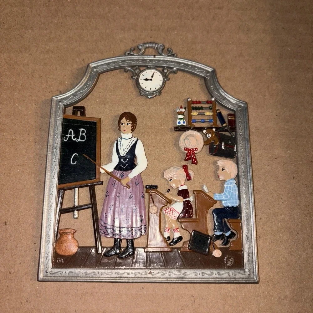 Wilhelm Schweizer Pewter Zinnfiguren‎ The Female Teacher Wall Hanging